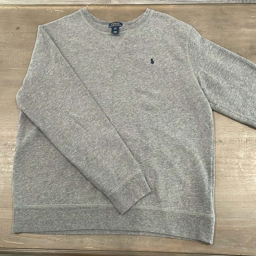 Boys Gray Ralph Lauren sweatshirt in a size XL. Very good condition